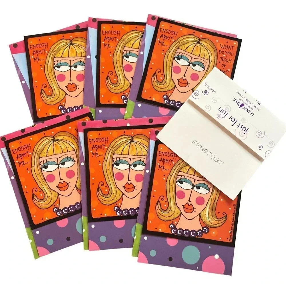 FUNNY Girl Blonde Friendship VTG Greeting Cards Leanin' Tree Lori Wiseman NOS